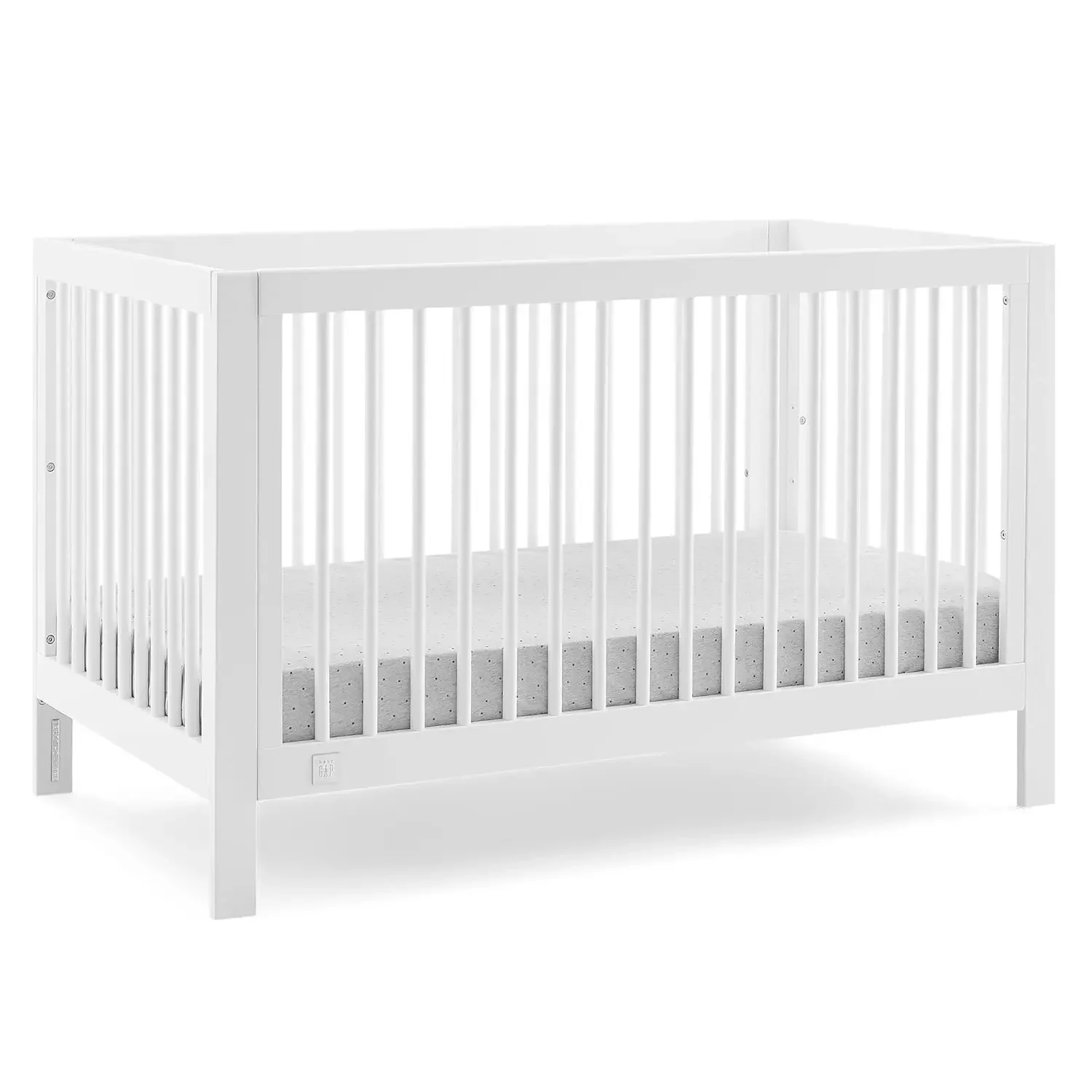 Charlie 6-in-1 Convertible Crib Greenguard Gold Certified in Bianca White