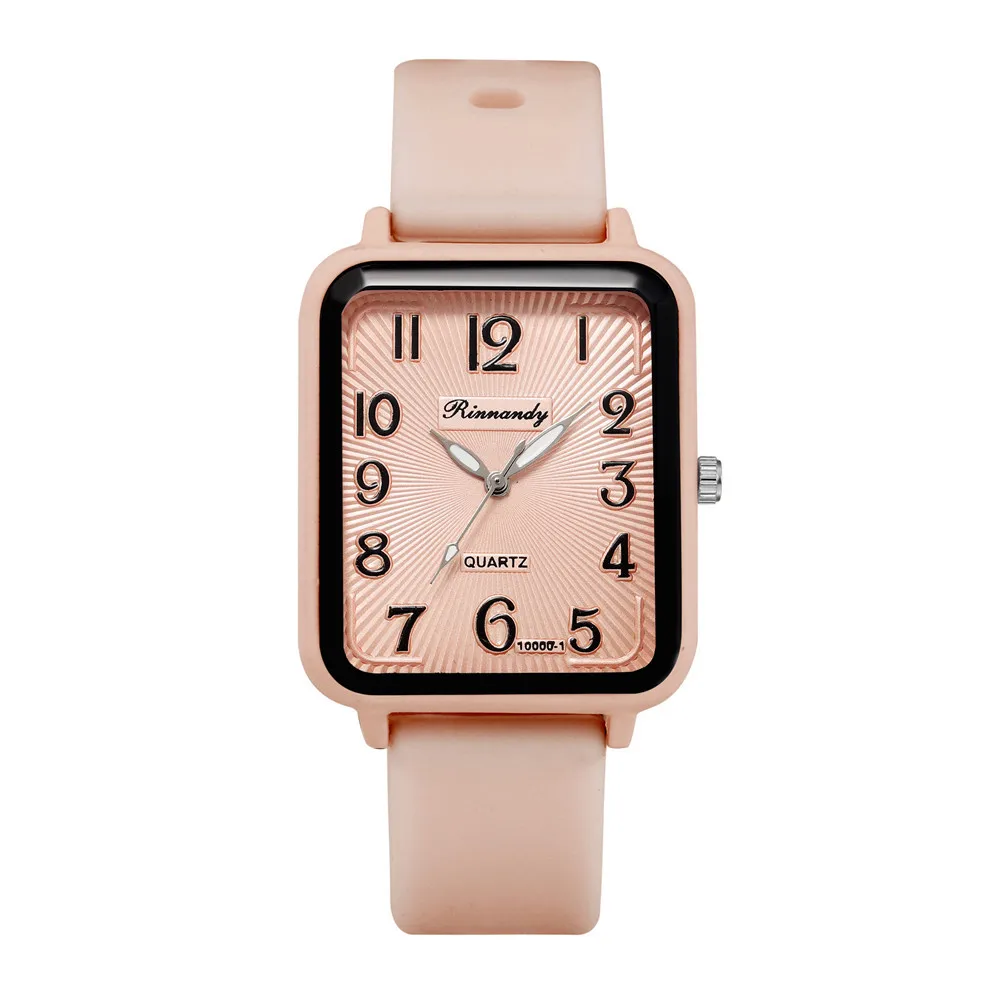 Relojes rectangulares digitales para Mujer, Reloj de pulsera de cuarzo Simple, correa de silicona, Reloj femenino