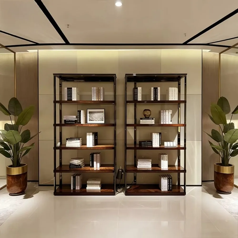 

Designed solid wood veneer bookcase luxury bookshelf, suitable for executive office villa