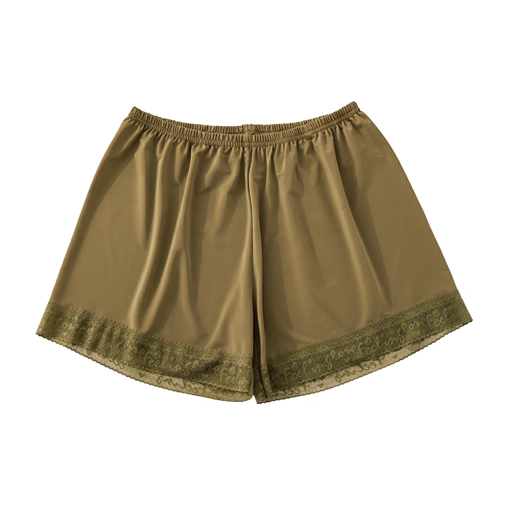 

Fashion Ice Silk Lace Underwear Soft Breathable Seamless Short Pants Comfortable Elastic Safety Short Pants Women Girls