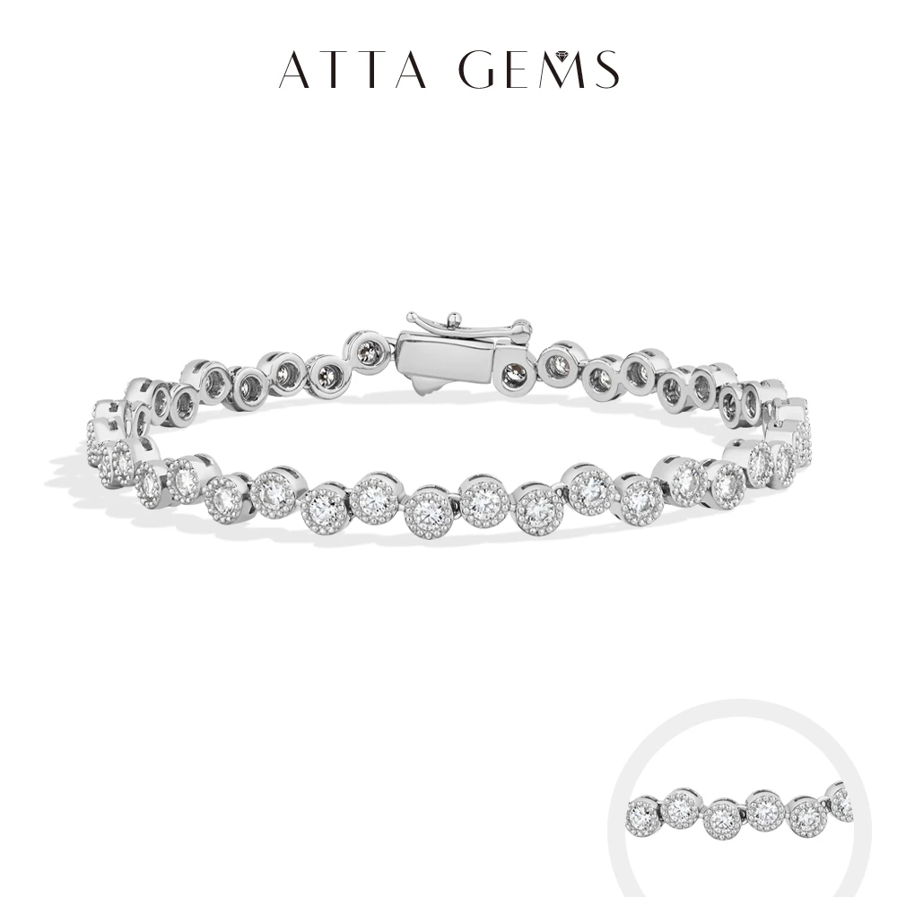

ATTAGEMS Classic Hot Sale Moissanite Bracelet For Women Men Wedding Dazzling Jewelry S925 Silver Tennis Bracelets Tendance 2026