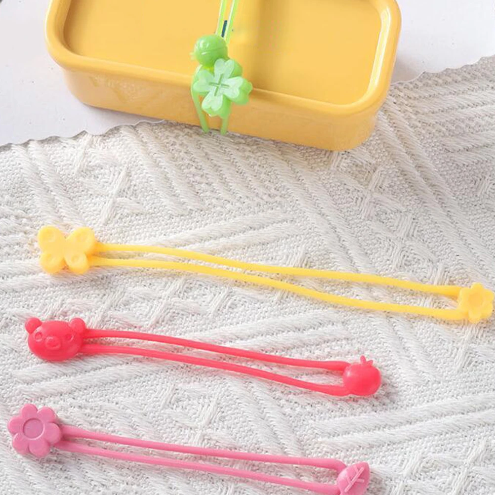 

10 Pcs Elastic Band Binding Rope Tie Kitchen Silica Gel Flexible Bands Silicone Ties Reusable