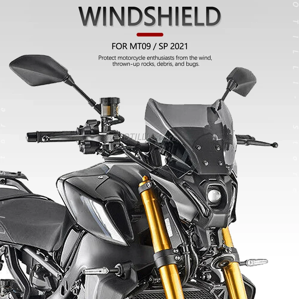 ใหม่2021 MT09 SPรถจักรยานยนต์อุปกรณ์เสริมกระจกกระจกอะคริลิคWind Shield Deflectore FitสําหรับYAMAHA MT-09 MT 09 Mt09 /sp