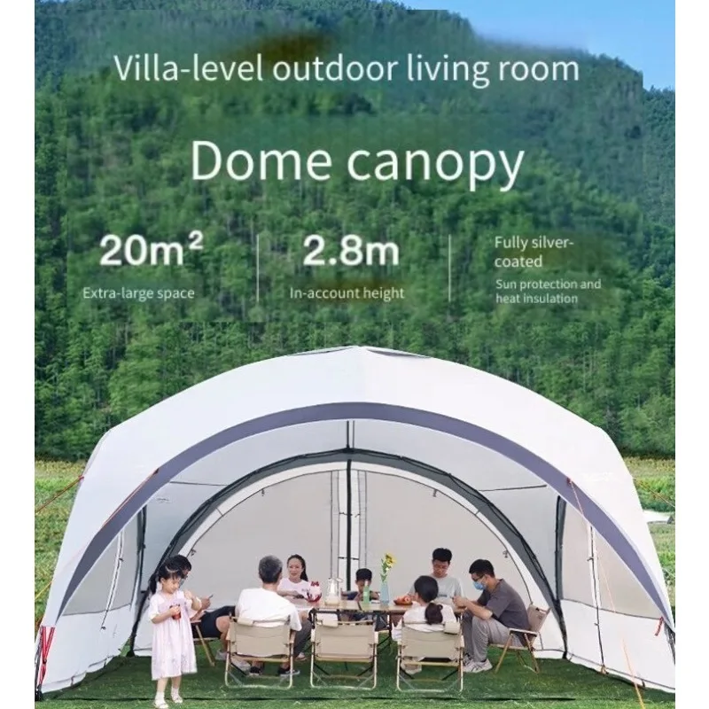 Large Outdoor Weatherproof Windproof  UV Resistant Dome Canopy Tent Sun Protection Awning  For Camping  Hiking  Picnic Equipment