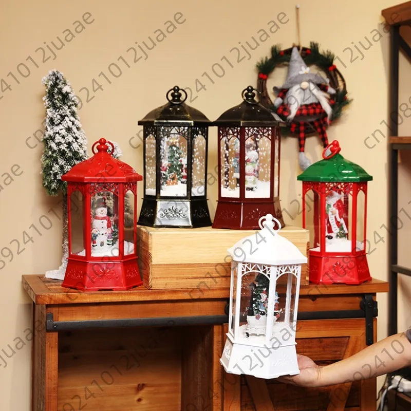 new Christmas decorations, classical hexagonal palace lanterns, snowy luminous music, Christmas children's gifts