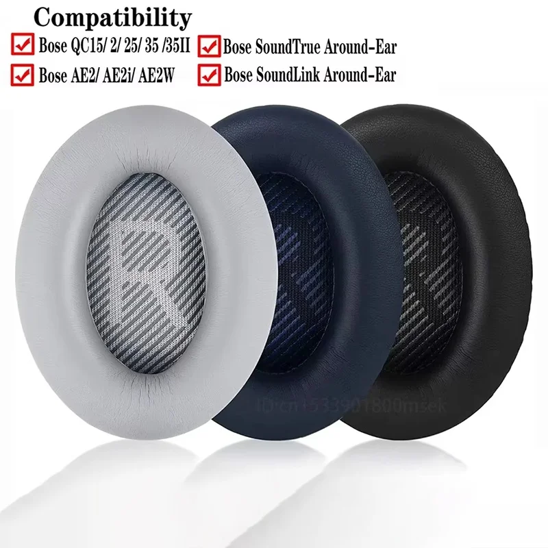 Almohadillas de repuesto para auriculares Bose Quiet Comfort QC2/QC15/QC25/QC35 AE2/AE2i/AE2w, orejeras de espuma de cuero, accesorios de cojín