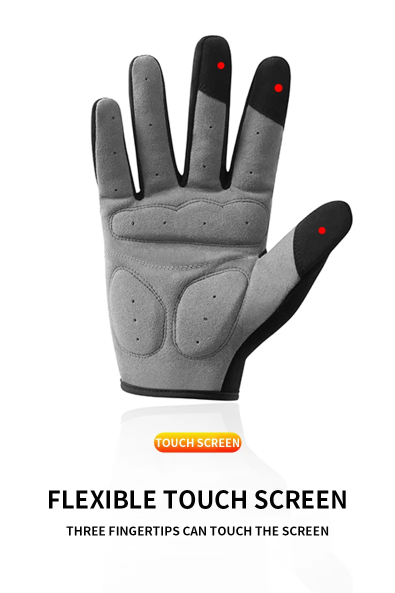 Fahrradhandschuhe für Herren und Damen Touchscreen-fähig Stoßdämpfend Dicke Handflächenpolsterung Rutschfest Atmungsaktiv Mountainbike-Handschuhe – Detail 6