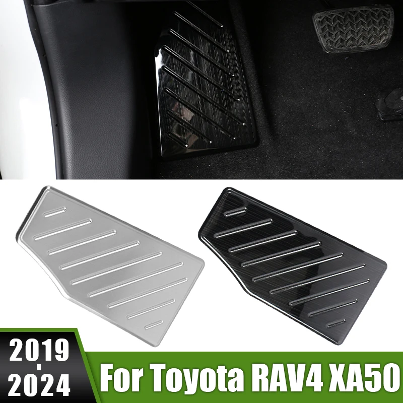 For Toyota RAV4 XA50 2019 2020 2021 2022 2023 2024 RAV 4 Hybrid Stainless LHD Car Footrest Pedal Plate Cover Trim Non-Slip Pads