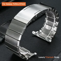 Luxury Business Titanium Strap for Samsung Galaxy Watch 7 Ultra 47mm Men Curved End Bracelet for ULTRA7 47MM Quick fit Loop Band