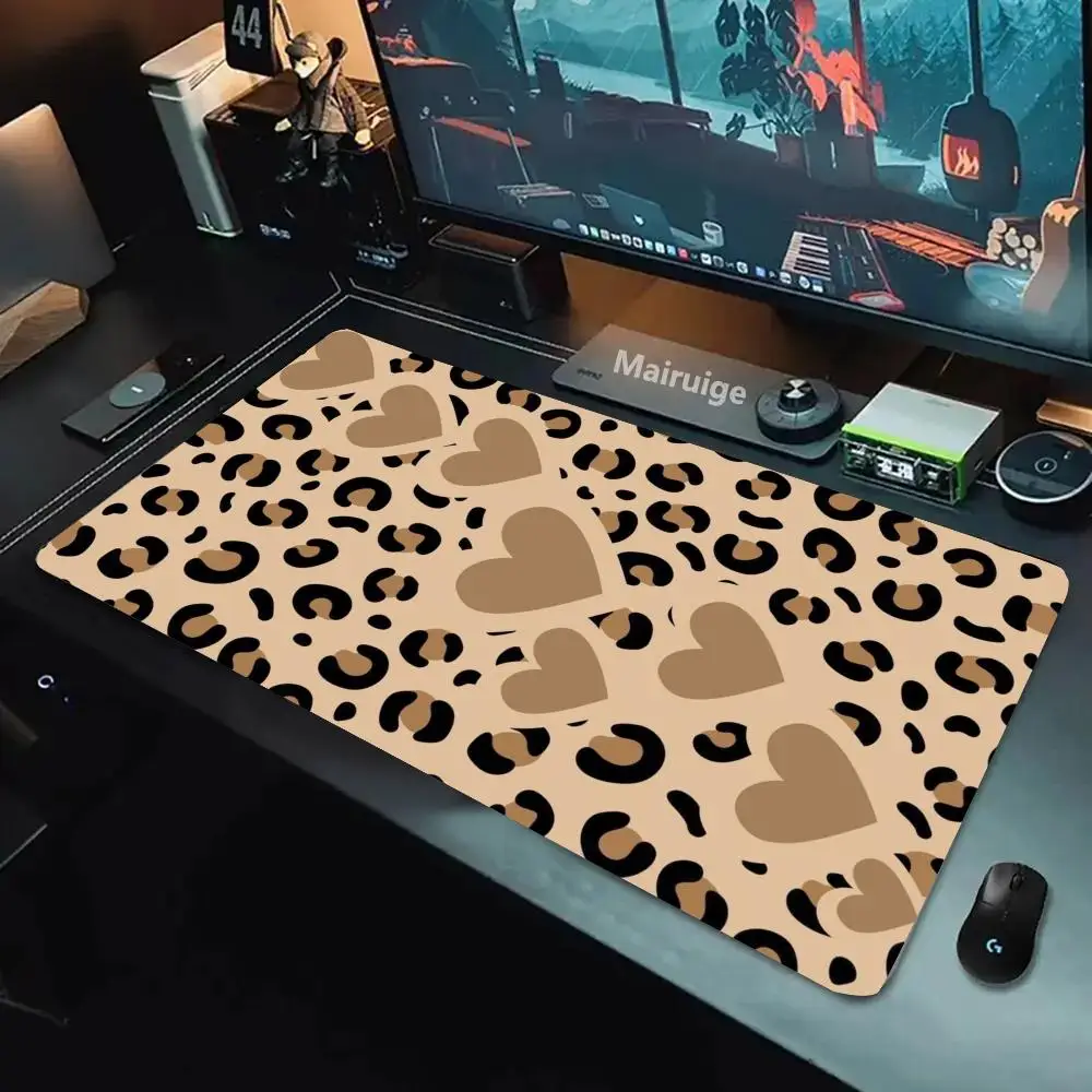 

Leopard Cow Print Non-slip Mouse Pad Gamer Office Accessories Pc Cabinet Games Desk Mat Computer Desks Keyboard Gaming Mats