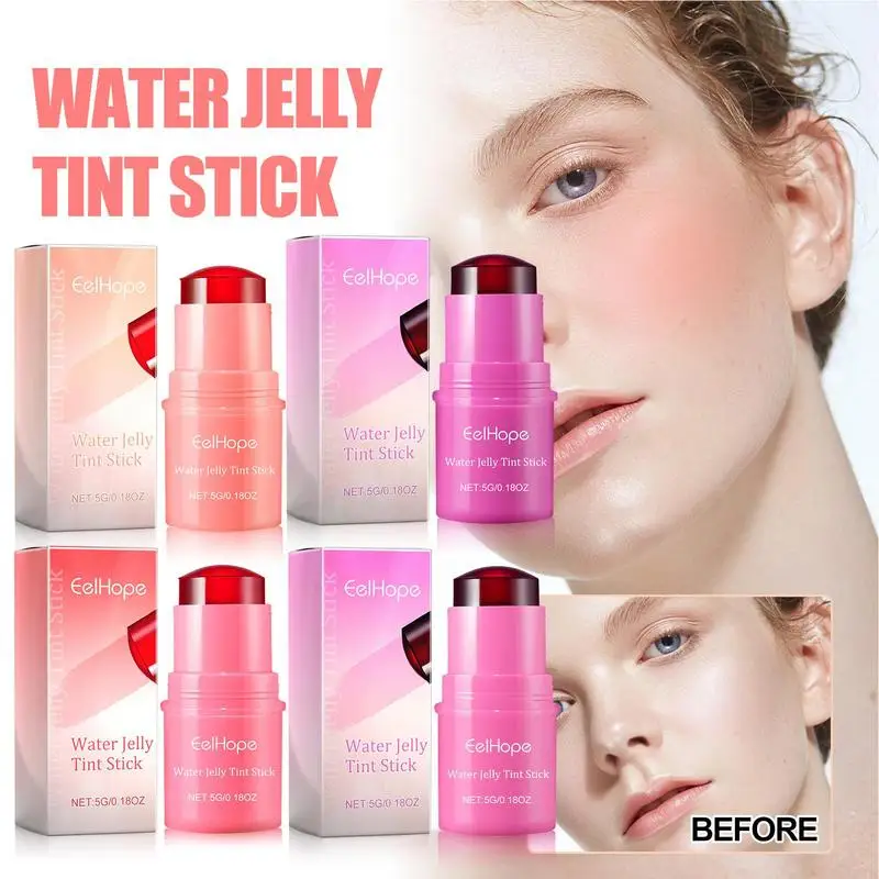 new Water Jelly Tint Stick Lip Gloss Blush 2-in-1 Tinted Lip Balm Water Lipstick Moisturizing Lip Gloss Beauty Lips tint Makeup