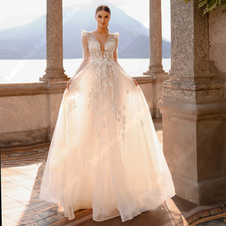 

Romantic A-Line Women Wedding Dresses Elegant Backless Princess Bridal Gowns Newly launched Beach Party Lady Vestidos De Novia