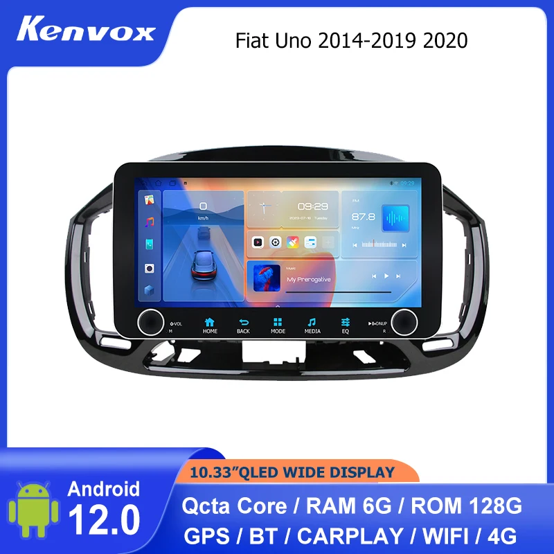 

10.33" WIDE QLED 2 din Android Car radio For Fiat Uno 2014-2019 2020 Multimedia GPS Navigation Autoradio video head unit