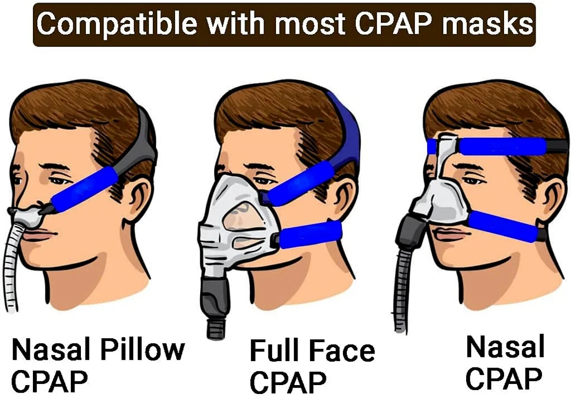 4 pezzi CPAP fascia per capelli copertura per maschera per dormire in pelle scamosciata morbida e confortevole accessori per maschere per alleviare la pressione del viso