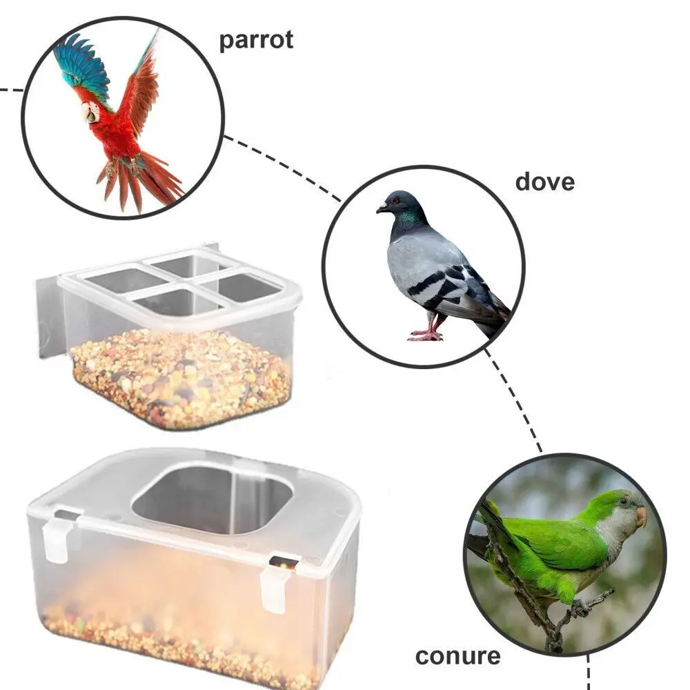 Bird Food Box Bird Water Tank Box Birds Parakeet Indoor Bird Feeder Bird Feeders For Cage