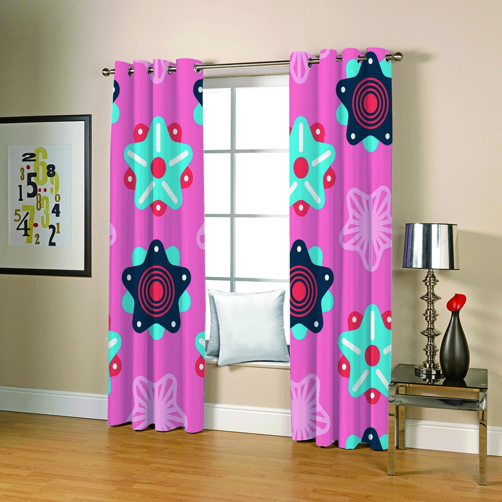 letter you are love  Curtain Home Decor Printed For Living Room Bedroom Blackout Curtains Cartoon Cute Dustproof 100% Polyester view 3