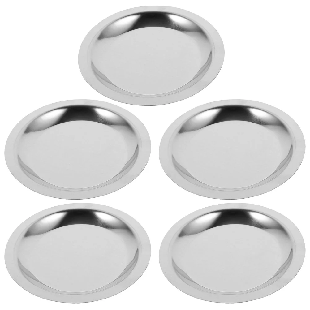 Posavasos multifunción para botella de hogar, bandeja de joyería de Metal, almohadilla lavable de vidrio, posavasos de oficina de taza de acero inoxidable, 5 uds.