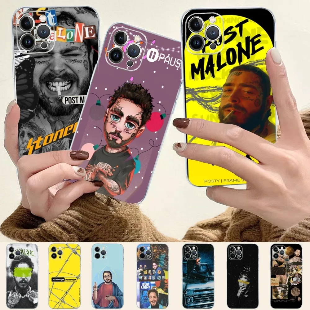 P-Post M-Malone Singer Phone Case Silicone Soft for iphone 16 15 14 13 12 11 Pro Mini XS MAX Plus X Cover