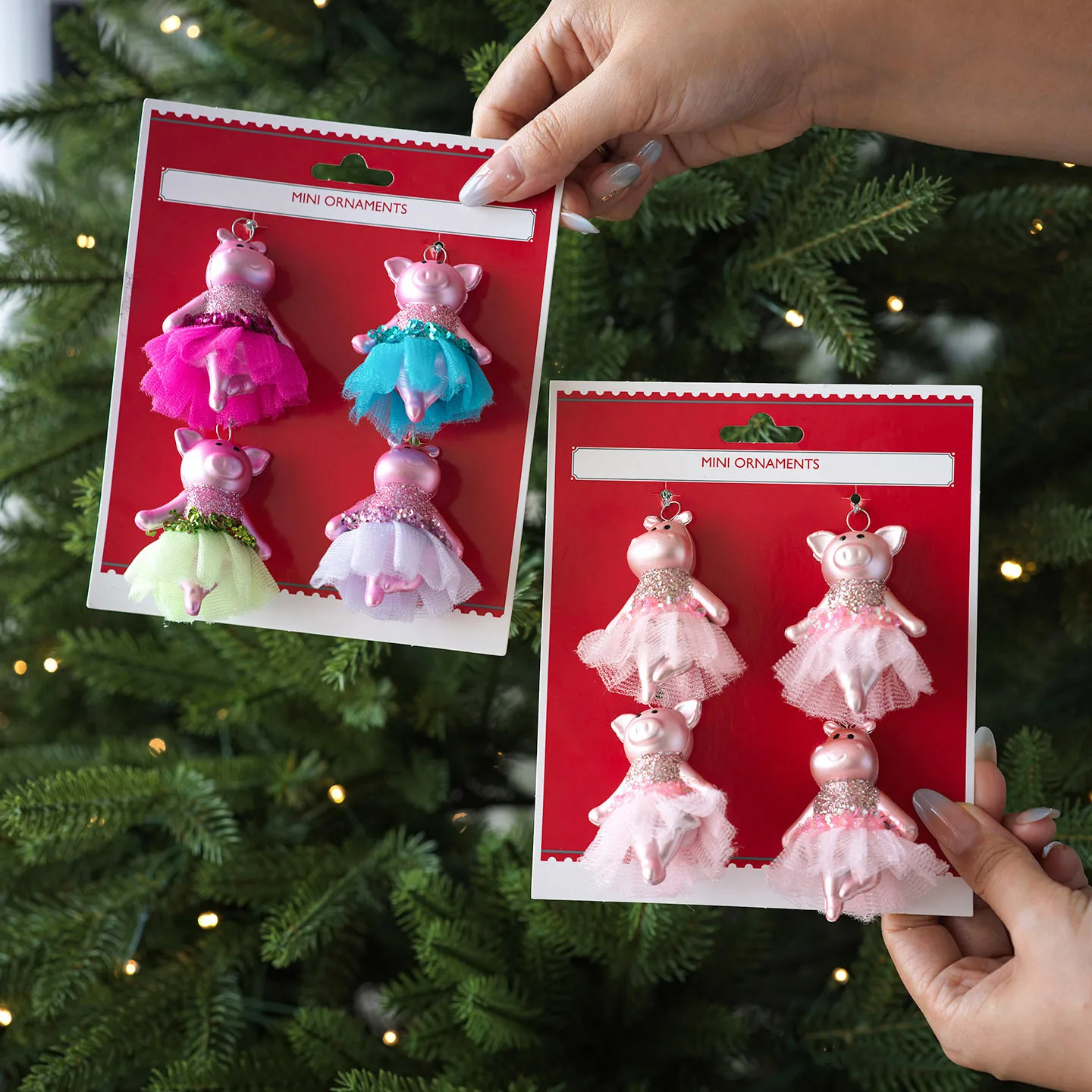 

4Pcs Christmas Piggy Creative Pendant Christmas Tree Decoration DIY Cherub Pendant Car Decoration Cartoon Accessories