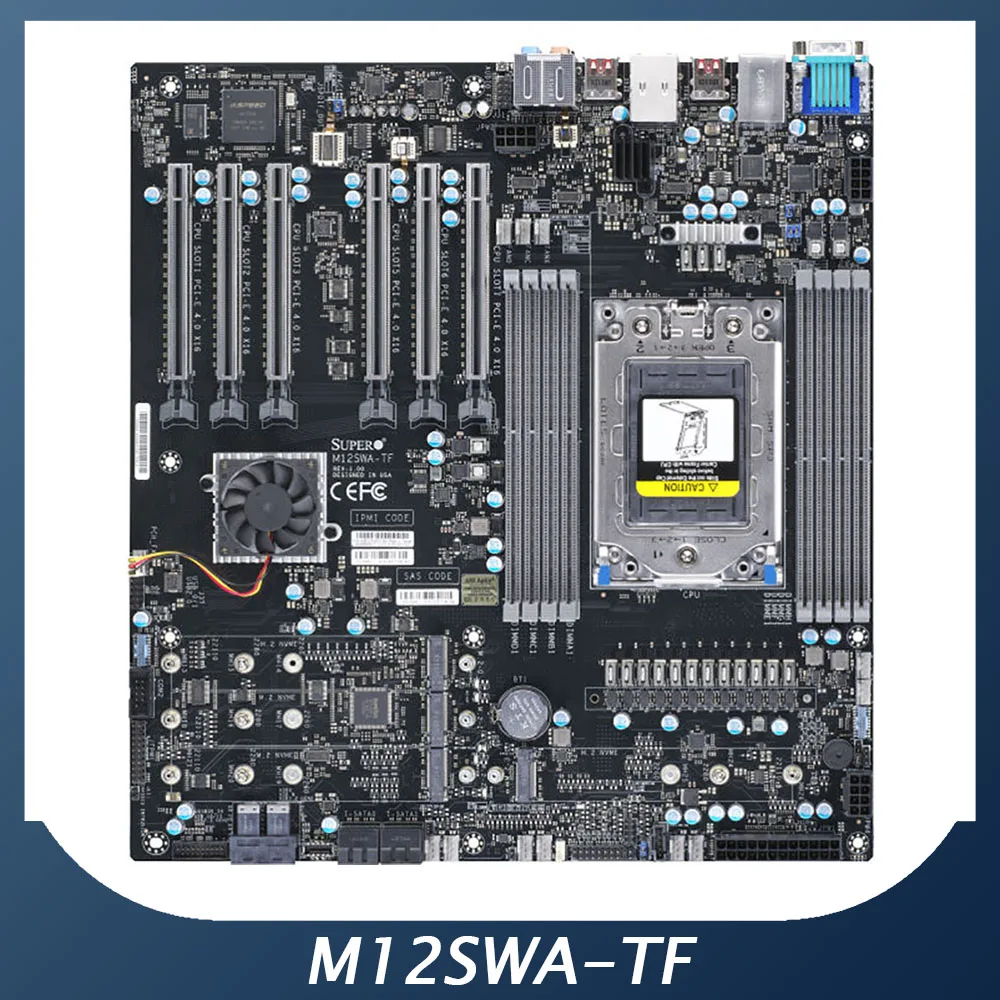 M12SWA-TF 10G  IPMI WRX80  6 PCIE4.0  M.2X4 U.2 EATX Server Motherboard