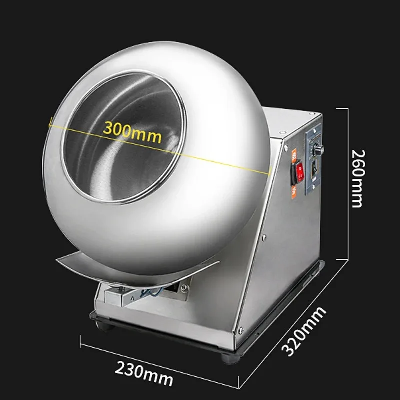 Electric Commercial Peanut Sugar Coating Machine Stainless Steel Chocolate Coater Rounding Pills Film Coating Polishing Machine