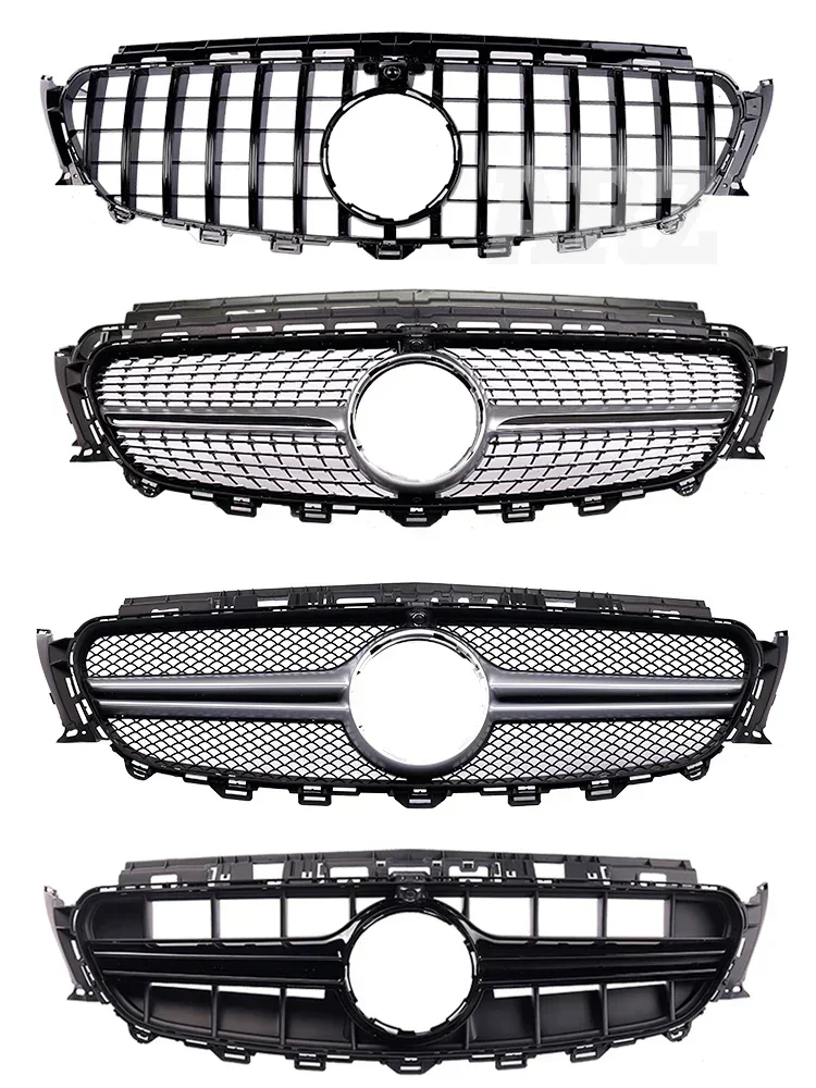 Front Grille For Mercedes Benz E Class W213 C238 GT Panamericana Diamond E53 E63 Style Facelift AMG Black Silver Chrome Grill