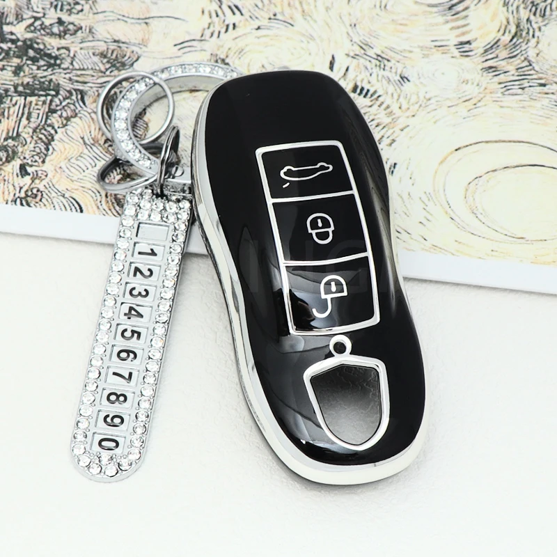 TPU Car Key Case Cover For Porsche Panamera Macan Cayenne Cayman Boxster 911 9ya 971 Smart Protection Shell Remote Key Cover