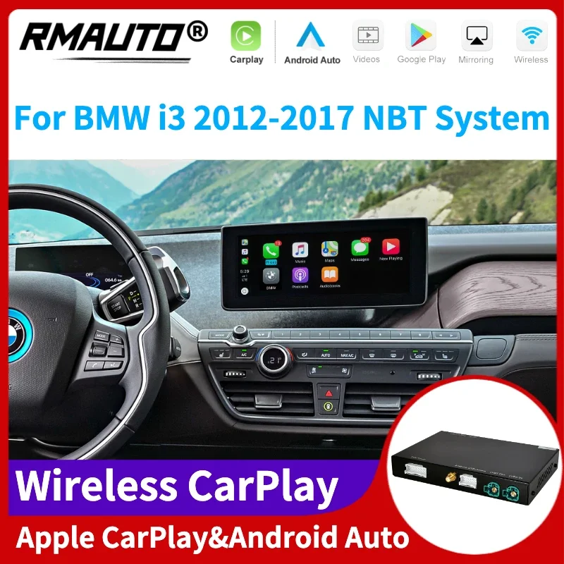 

RMAUTO Wireless Apple CarPlay NBT System Decoder Box for BMW i3 I01 2012-2017 Android Auto Mirror Link AirPlay Voice Control