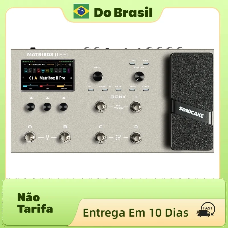 SONICAKE Matribox II Pro Brasil 4.3“ color touch screen Guitar Bass Amp Modeling IR Multi-Effects with Expression Pedal QME-200