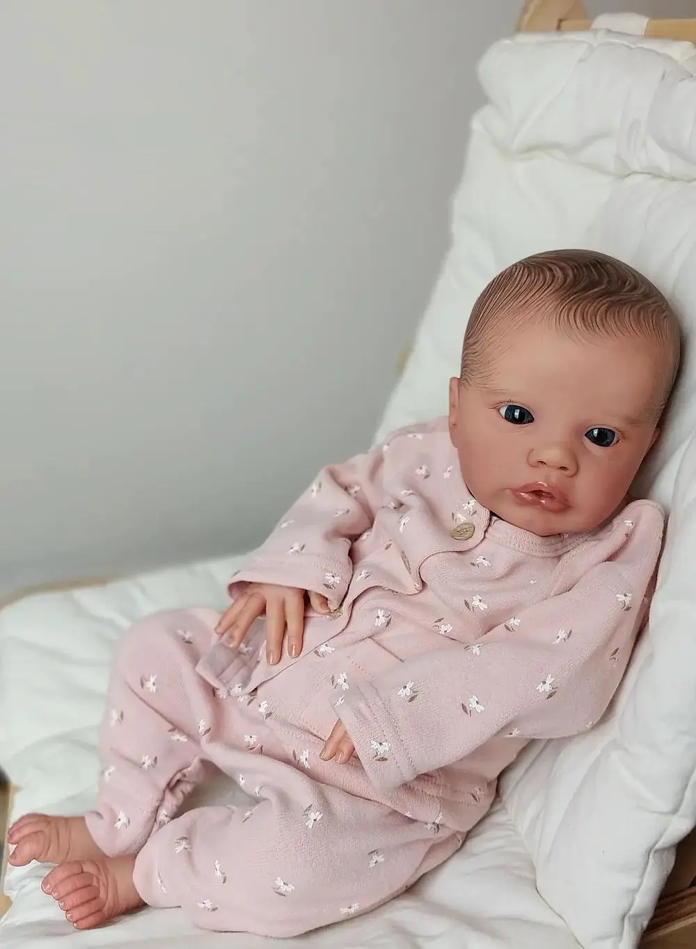 19 Polegada primrose acordado pano macio corpo reborn boneca realista múltiplas camadas pintura 3d pele veias visíveis mão desenhar cabelo