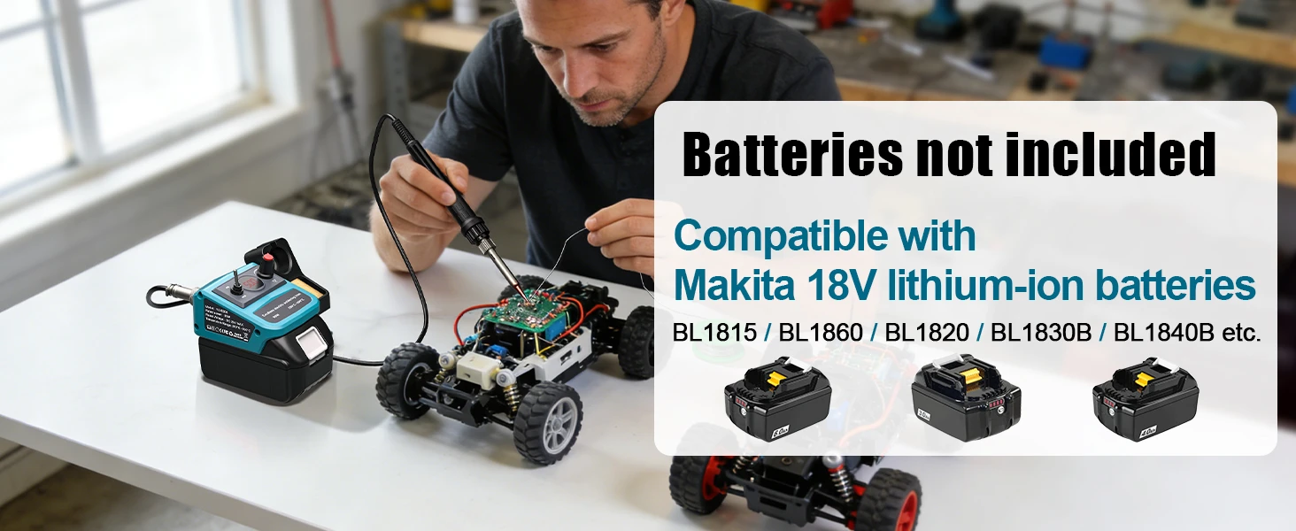 Für Makita 18V Akku-Lötkolben 90W, LCD-Digitalstation mit 5 Spitzen, 200-500 ° C für Elektronikreparatur – Detail 3