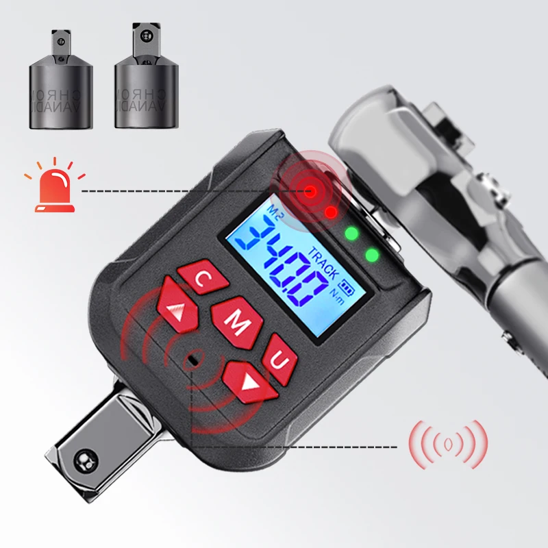 

MoveCrab Digital Torque Adapter Kit 1/2"+1/4"+3/8" Drive 10-400Nm ±2% 500 Memory & 9 Presets Bike/Car/Industrial Torque Tester