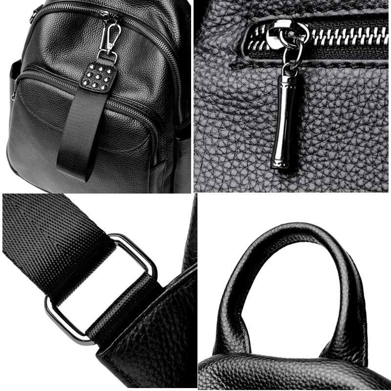 100% zaino in morbida pelle genuina zaino moda donna zaino da viaggio Casual quotidiano da donna di alta qualità zaino da viaggio in pelle bovina