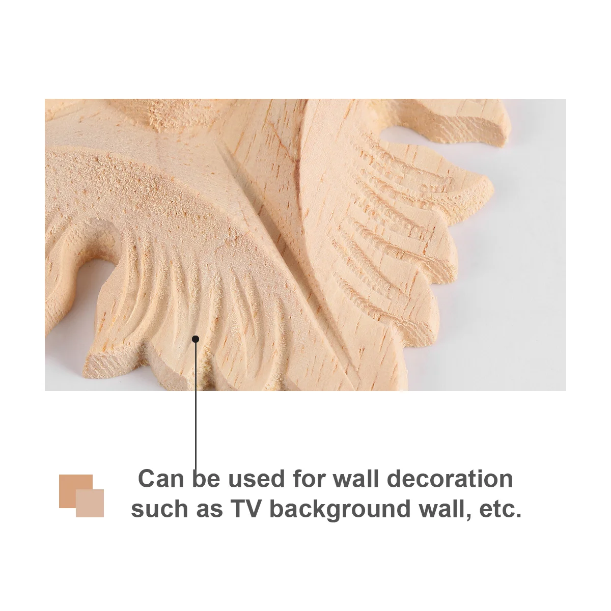 

4pcs Solid Wood Furniture Inlays Hand-Carved Wooden Stickers For Door Cabinet Wall Decor Vintage Home Decoration Wood Trim