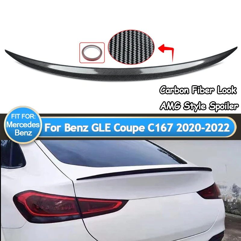 For Benz GLE Coupe C167 GLE350 450 GLE53 20-21 AMG Carbon Look Rear Spoiler Lip