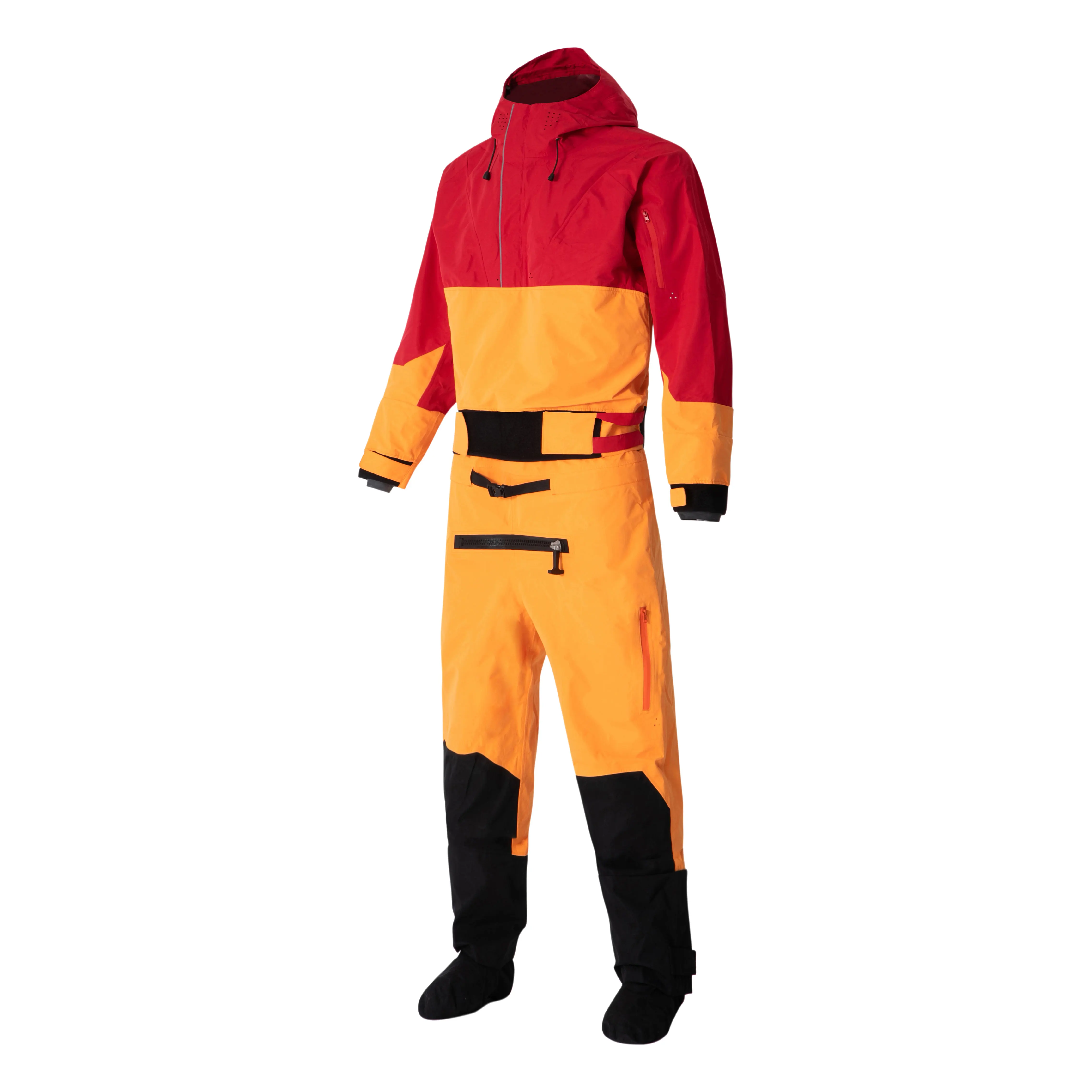 Kayak Dry Suit for Men, Waterproof Fabric Drysuit with Latex on Neck and Wrist, White Water River Boat Pending, DM27