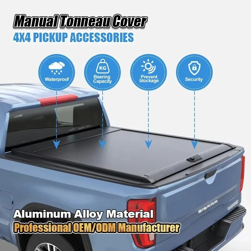 Electric Aluminum Alloy Retractable Roll up Hard Roller Lid Truck Tonneau Cover Locking Tunland Pickup Truck Bed Cover