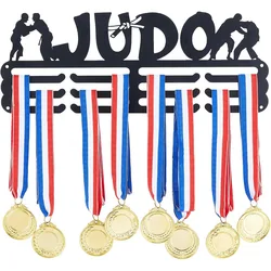 Judo Medal Hanger Display Sports Medal Holder Race Medal Hangers Metal Awards Rack Ribbon Display Organizer Wall Mount