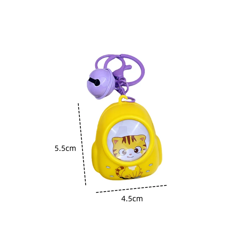 Fun Light-emitting Sound Small Animal Schoolbag Keychain Cute Cat and Dog Couple Bag Pendant Cartoon Dinosaur Creative Gifts