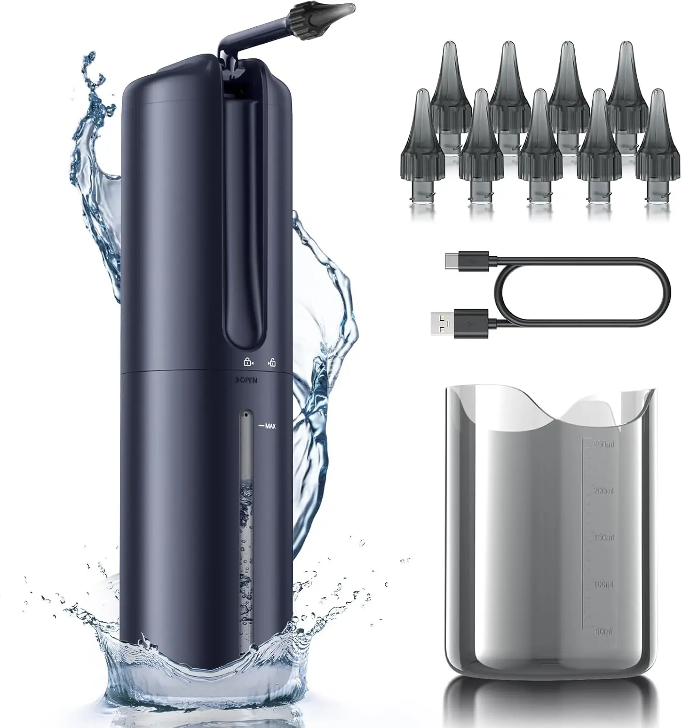 

Electric Ear Cleaner with 4 Pressure Settings - Safe Ear Wax Removal Tool for Effective Cleaning (Dark Blue)