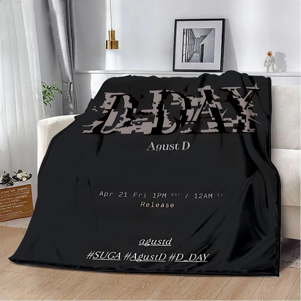 K-pop Singer S-Suga D-DAY 3d Printed Blanket Picnic Blankets Warm Blanket Soft and Comfortable Blanket Home Travel Birthday Gift