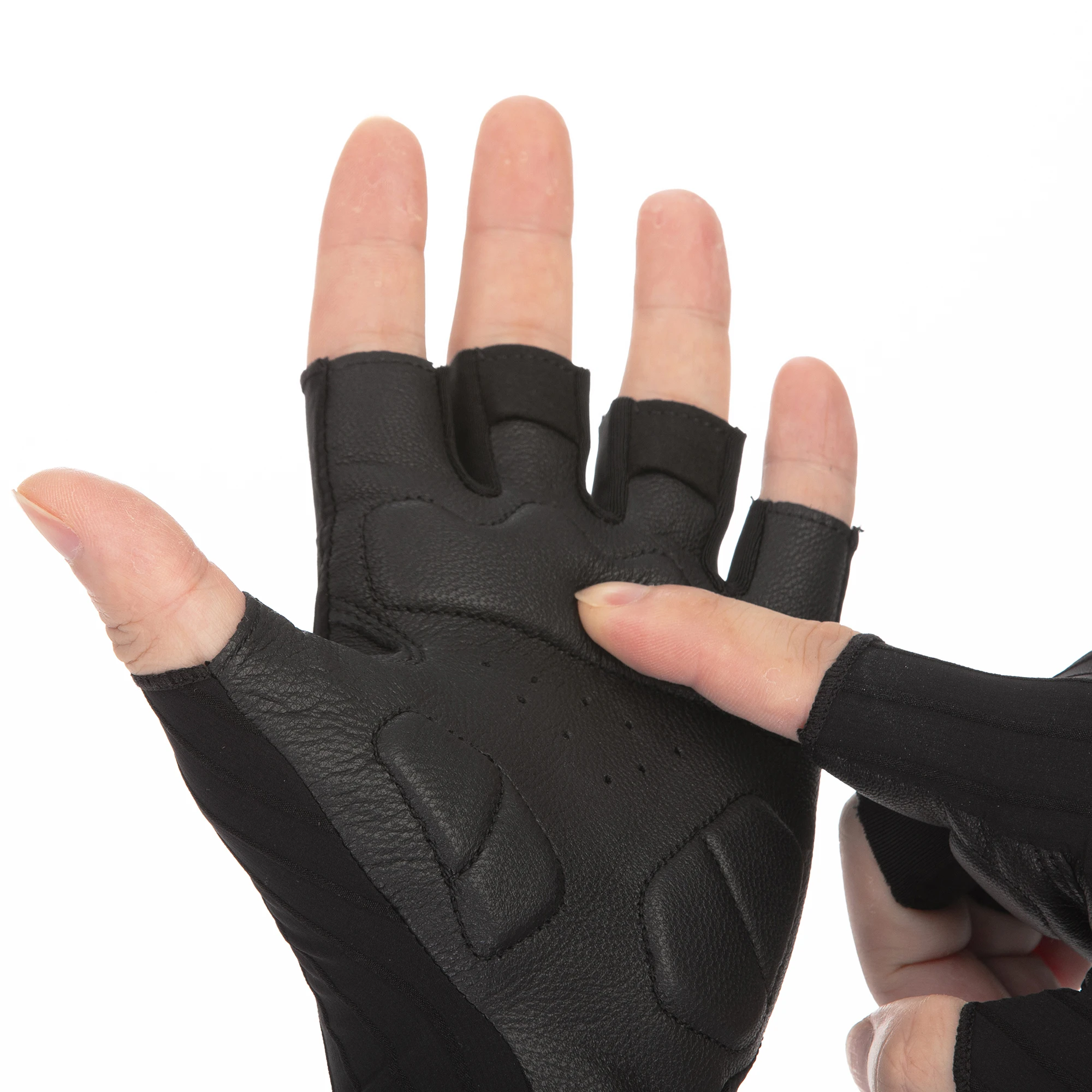 YKYWBIKE Fahrradhandschuhe Halbfinger Premium Schafsleder Aerodynamische Rennradhandschuhe Unisex Stoßdämpfende Fahrradhandschuhe – Detail 16