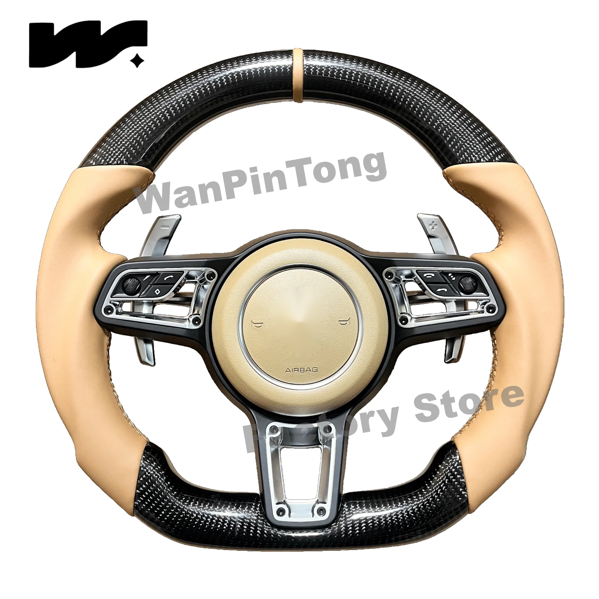 

Pure Leather Steering Wheel For Porsches Models Panamera Macan Cayenne 918 911 718 970 971 958
