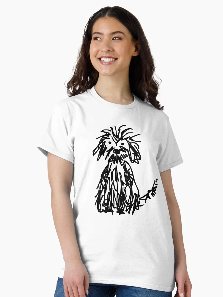 

Hand Painted Dog Graphic Print Summer Luxury Brand Pure Cotton Men's and Women's T-shirt Short Sleeve Street Fashion Trend