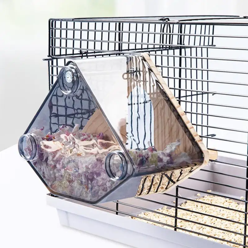 Parakeet Nesting Box Wood Bird Cage House Easy To Clean Transparent Bird Nesting Box For Budgie Bird Breeding Box