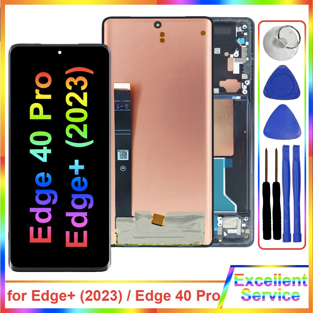 New AMOLED LCD for Motorola Moto Edge 40 Pro XT2301 LCD Display Touch Screen Digitizer for Moto Edge Plus 2023 LCD Replacement