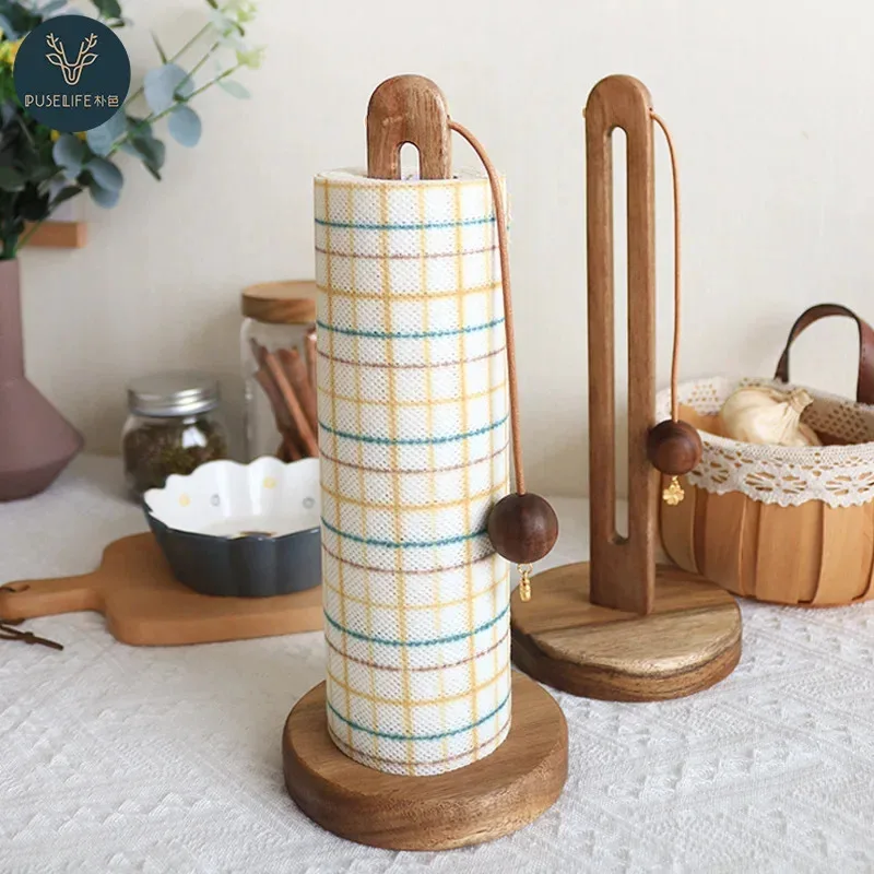 

A solid wood tissue holder and cloth organizer, suitable for kitchens, bedrooms, living rooms, and desktops, etc