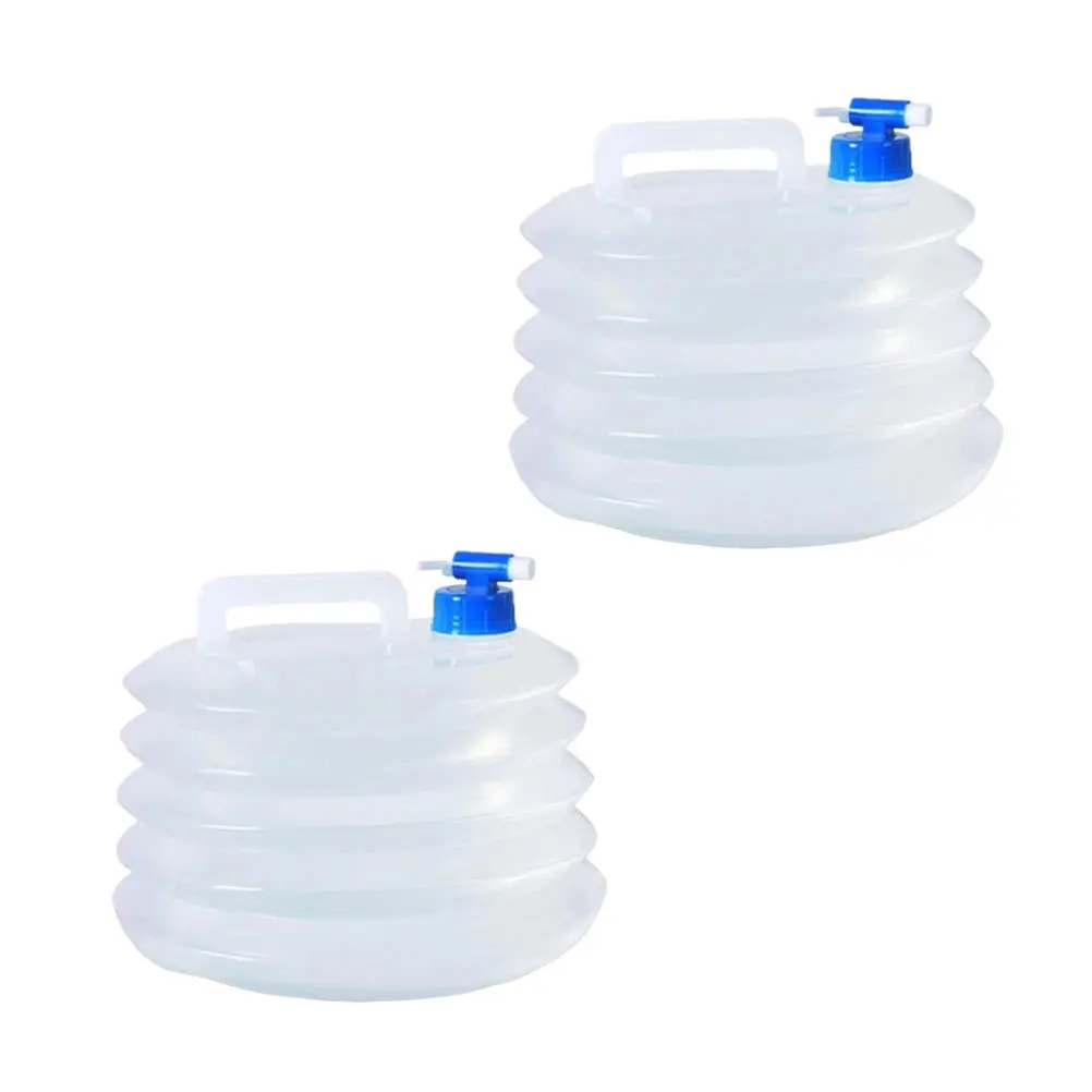 

2Pcs Portable Folding Water Buckets Durable Thick Handle Lightweight Water Bags Camping Hiking Outdoor Storage