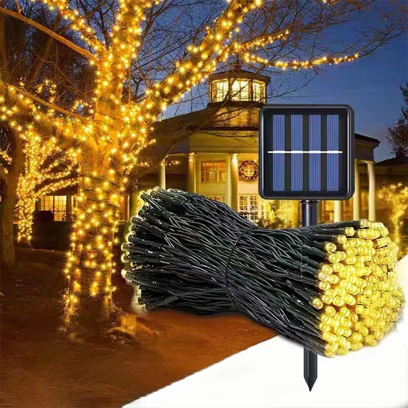 50/100/200LEDs Solar Waterproof String Light 8 Modes Fairy Garland for Garden Party Christmas Decoration