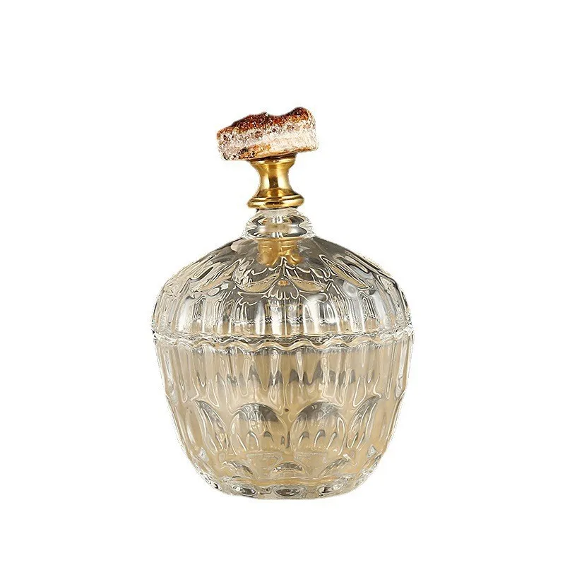 

Citrine cluster candy jar small ornament, model room glass storage dried fruit jar